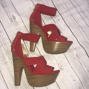 Jessica Simpson Red Platform Heels